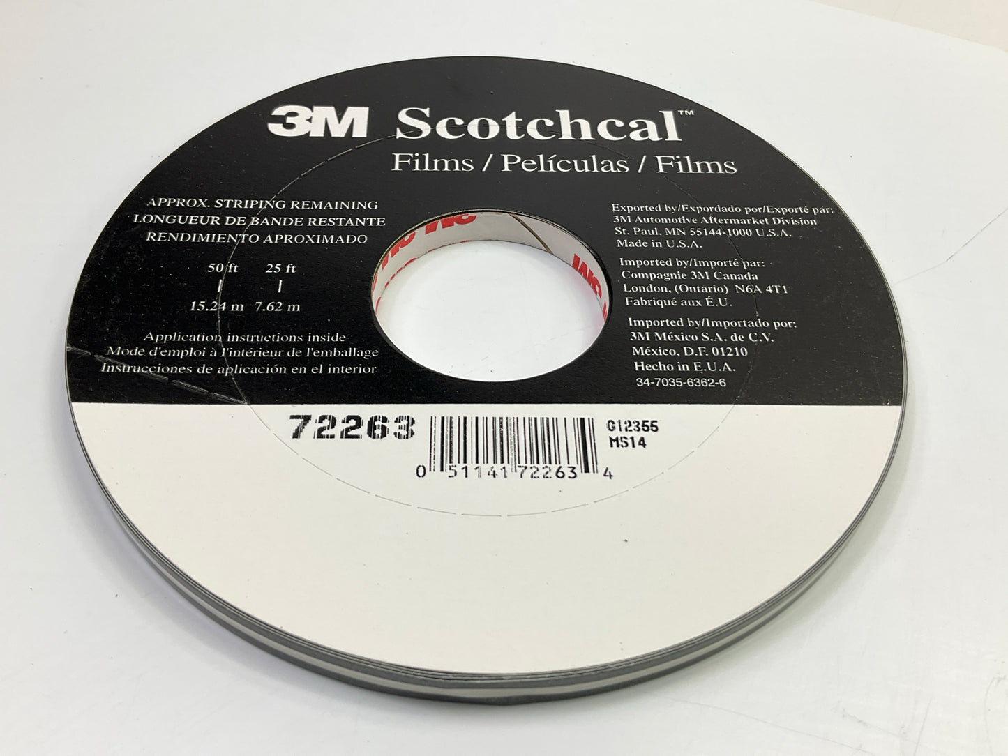 3M 72263 Pinstripe Striping Stripe Tape, 1/4'' X 150 Feet, Charcoal Metallic