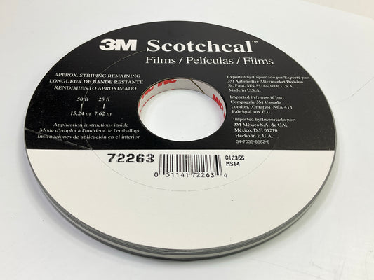 3M 72263 Pinstripe Striping Stripe Tape, 1/4'' X 150 Feet, Charcoal Metallic