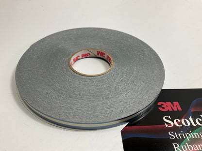 3M 72343 Scotchcal Pinstripe Striping Tape 5/16'' X 150' Silver Blue Stripe Tape