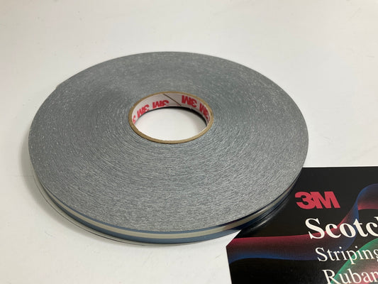 3M 72343 Scotchcal Pinstripe Striping Tape 5/16'' X 150' Silver Blue Stripe Tape