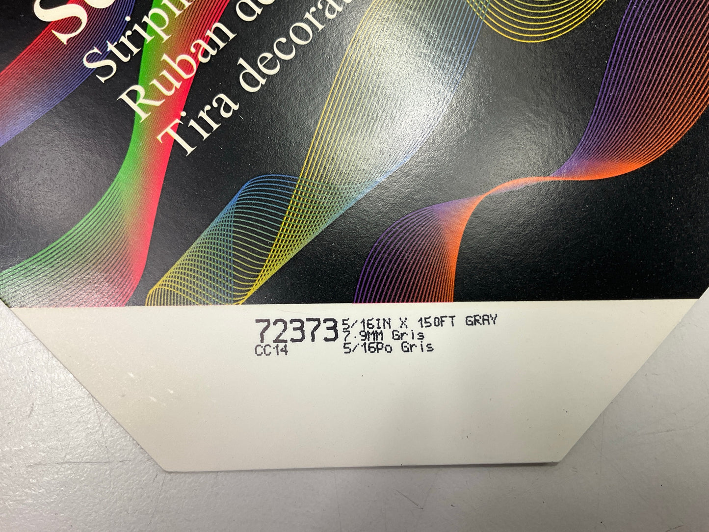3M 72373 Pinstripe Striping Tape 5/16'' X 150 Feet, Gray