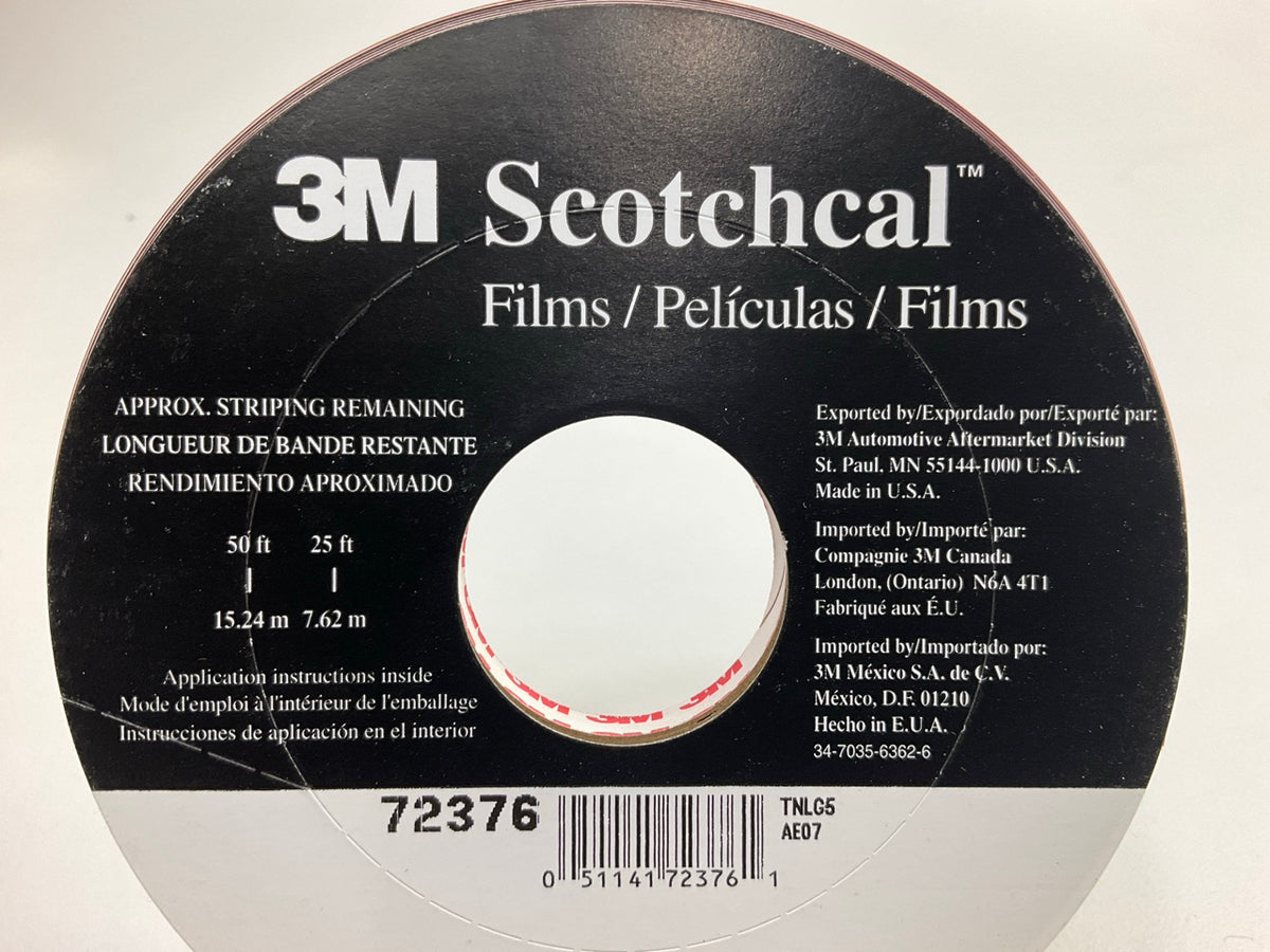 3M 72376 Double Striping Stripe Tape, 150' Length X 5/16'' Width, Tomato Red