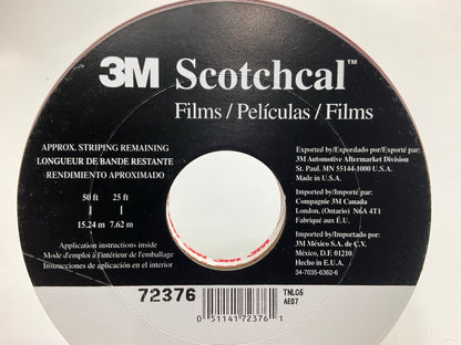 3M 72376 Double Striping Stripe Tape, 150' Length X 5/16'' Width, Tomato Red