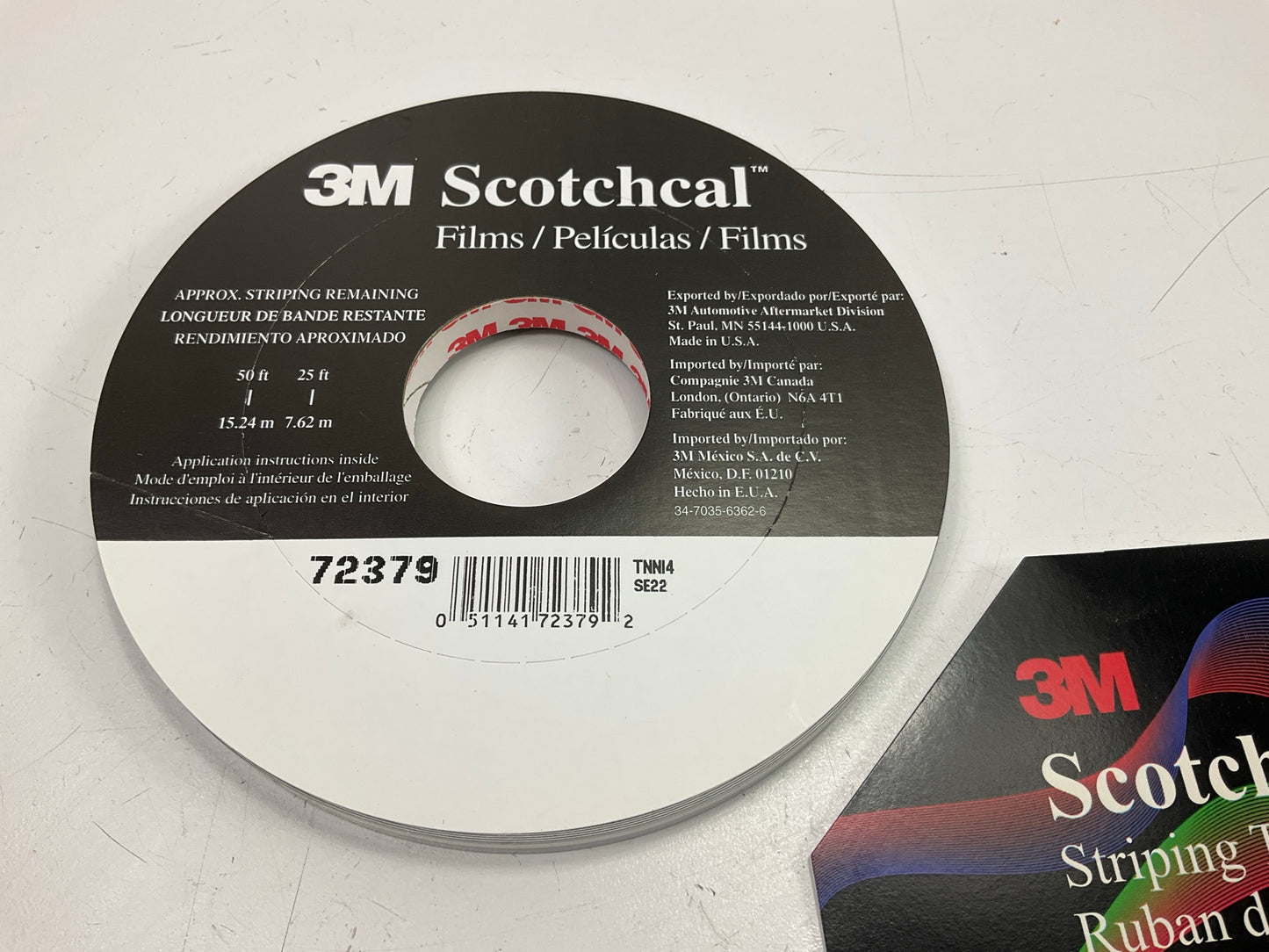 3M 72379 Pinstripe Striping Tape, Pale Gray, Double Stripe, 5/16'' X 150 Feet