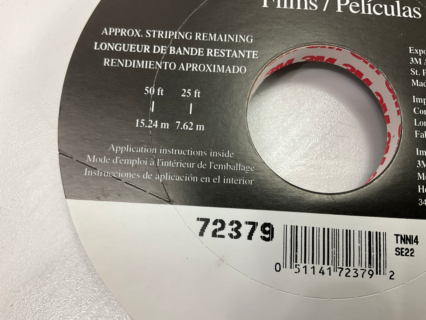 3M 72379 Pinstripe Striping Tape, Pale Gray, Double Stripe, 5/16'' X 150 Feet