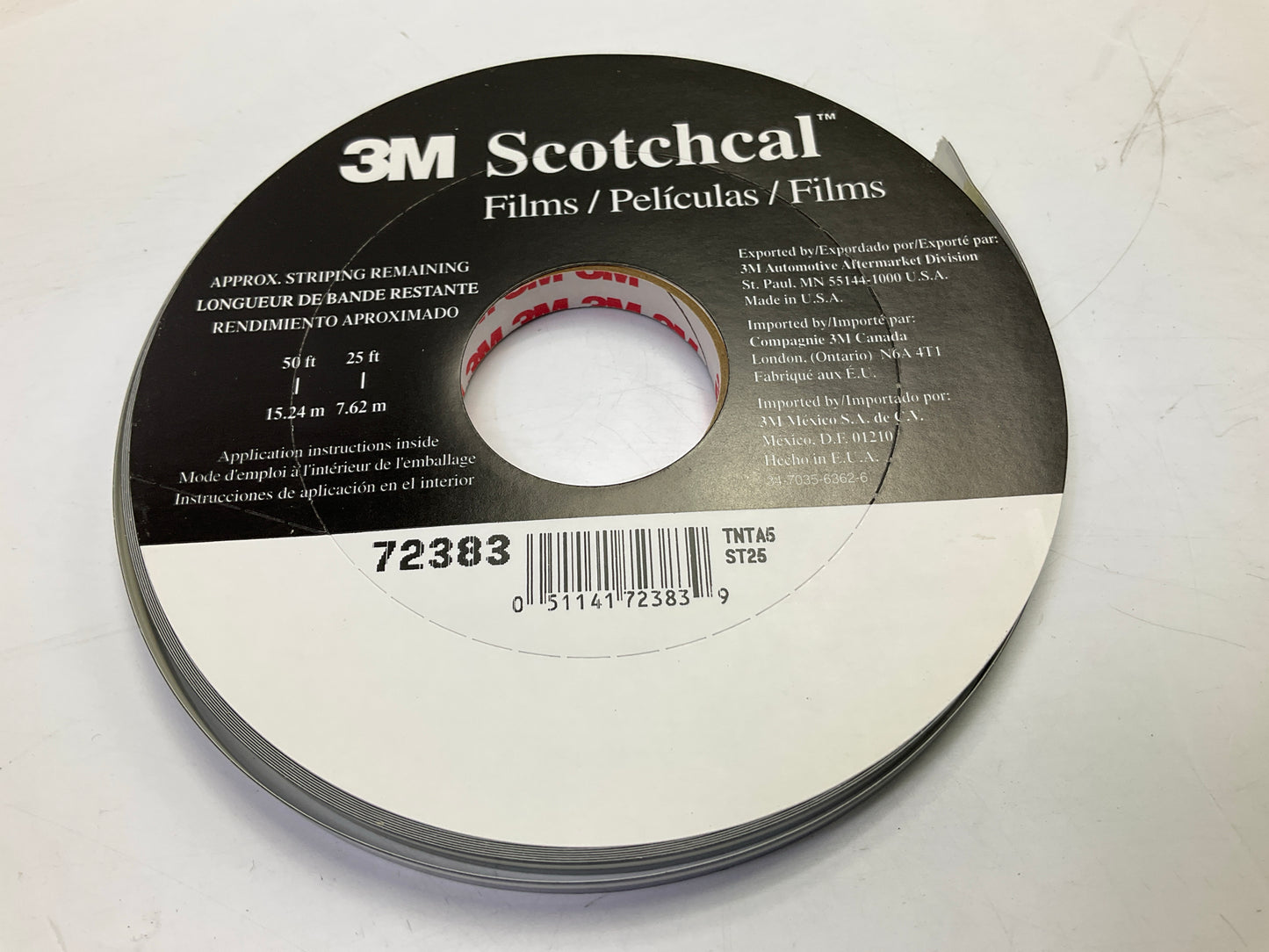 3M 72383 Scotchcal Striping Stripe Tape Medium Silver Metallic 5/16'' X 150 Feet