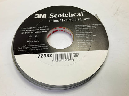 3M 72383 Scotchcal Striping Stripe Tape Medium Silver Metallic 5/16'' X 150 Feet