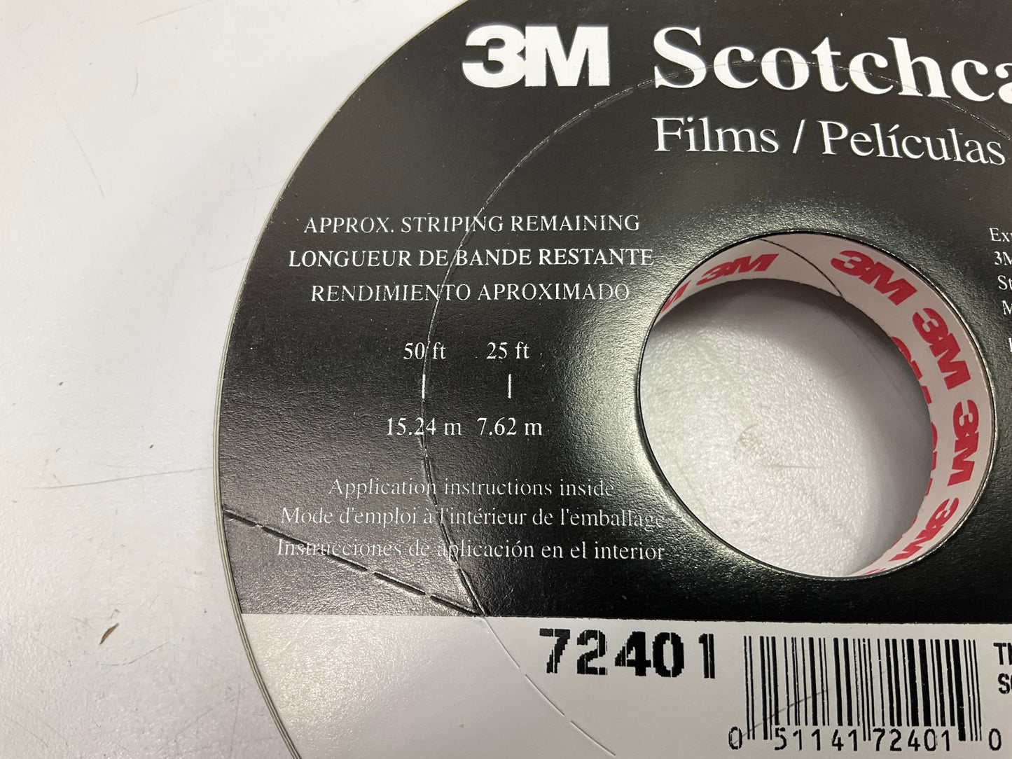 3M 72401 Pinstripe Striping Tape, 1/2'' X 150' White