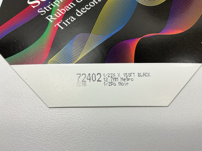 3M 72402 Scotchcal Double Stripe Striping Tape 1/2 Inch X 150 Feet, Black