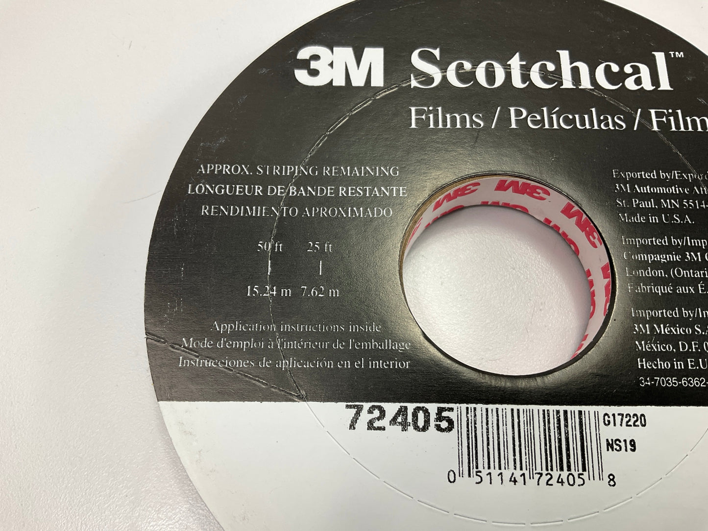 3M Scotchcal 72405 Silver Metallic Striping Automotive Tape 1/2'' X 150 Feet