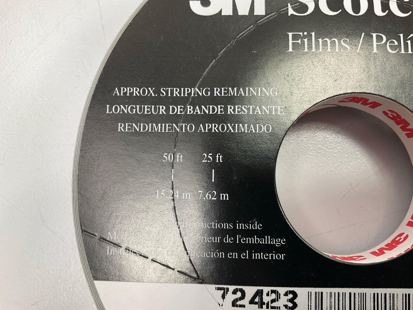 3M 72423 Pinstripe Auto Stripe Striping Tape 1/2'' X 150' Silverchips