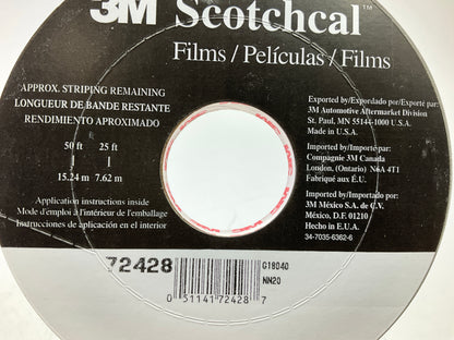 3M Scotchcal 72428 Pewter Double Stripe Striping Automotive Tape 1/2'' X 150'