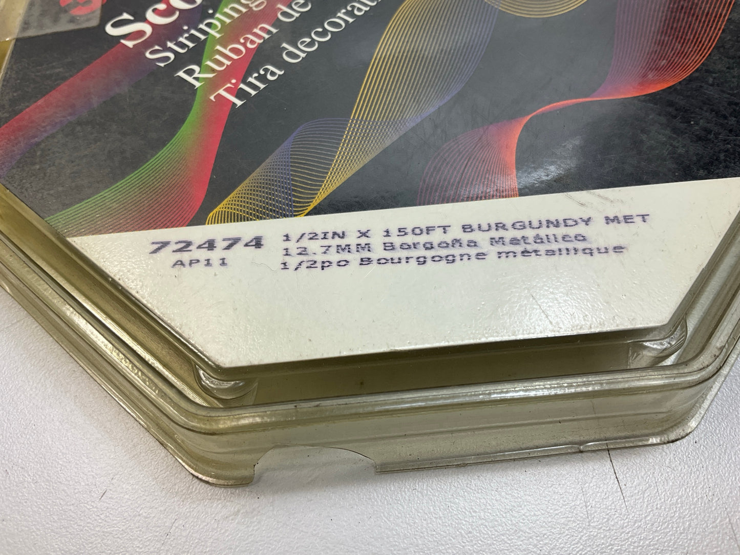3M 72474 Pinstripe Stripe Striping Tape, Burgundy Metallic,  1/2'' X 150 Feet