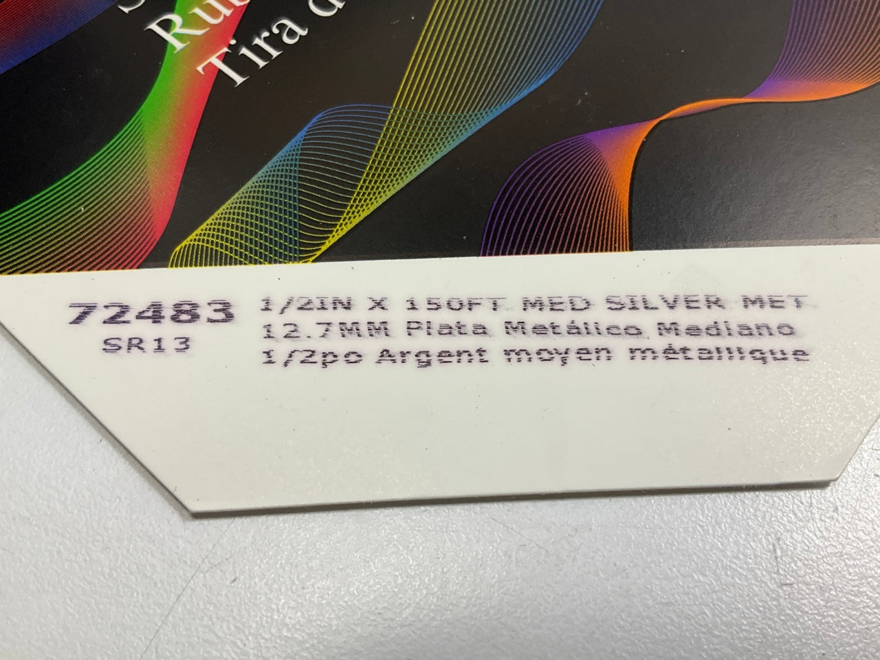 3M 72483 Scotchcal Striping Tape, Medium Silver Metallic, 1/2'' X 150 Feet