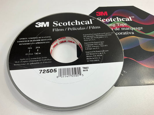 3M 72505 Pinstripe Striping Automotive Stripe Tape - 3/8'' X 150' Silver Metallic