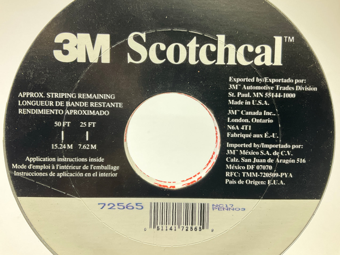 3M 72565 Pinstripe Striping Tape 3/8'' Dark Blue Metallic X 150 Feet