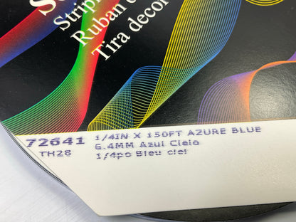 3M 72641 Pinstripe Striping Auto Stripe Tape, 1/4'' X 150 Feet, Azure Blue