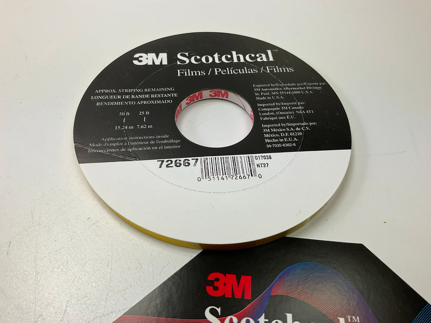 3M 72667 Pinstripe Striping Tape 1/4'' X 150' Bright Yellow Scotchcal Stripe Tape