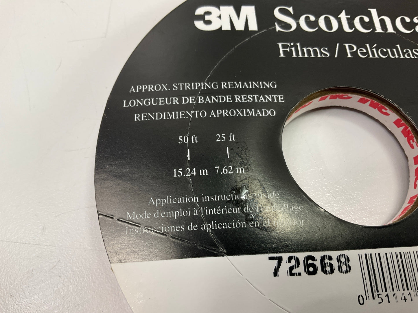 3M 72668 Pinstripe Striping Stripe Tape, Bright Orange, 1/4'' Wide X 150' Long