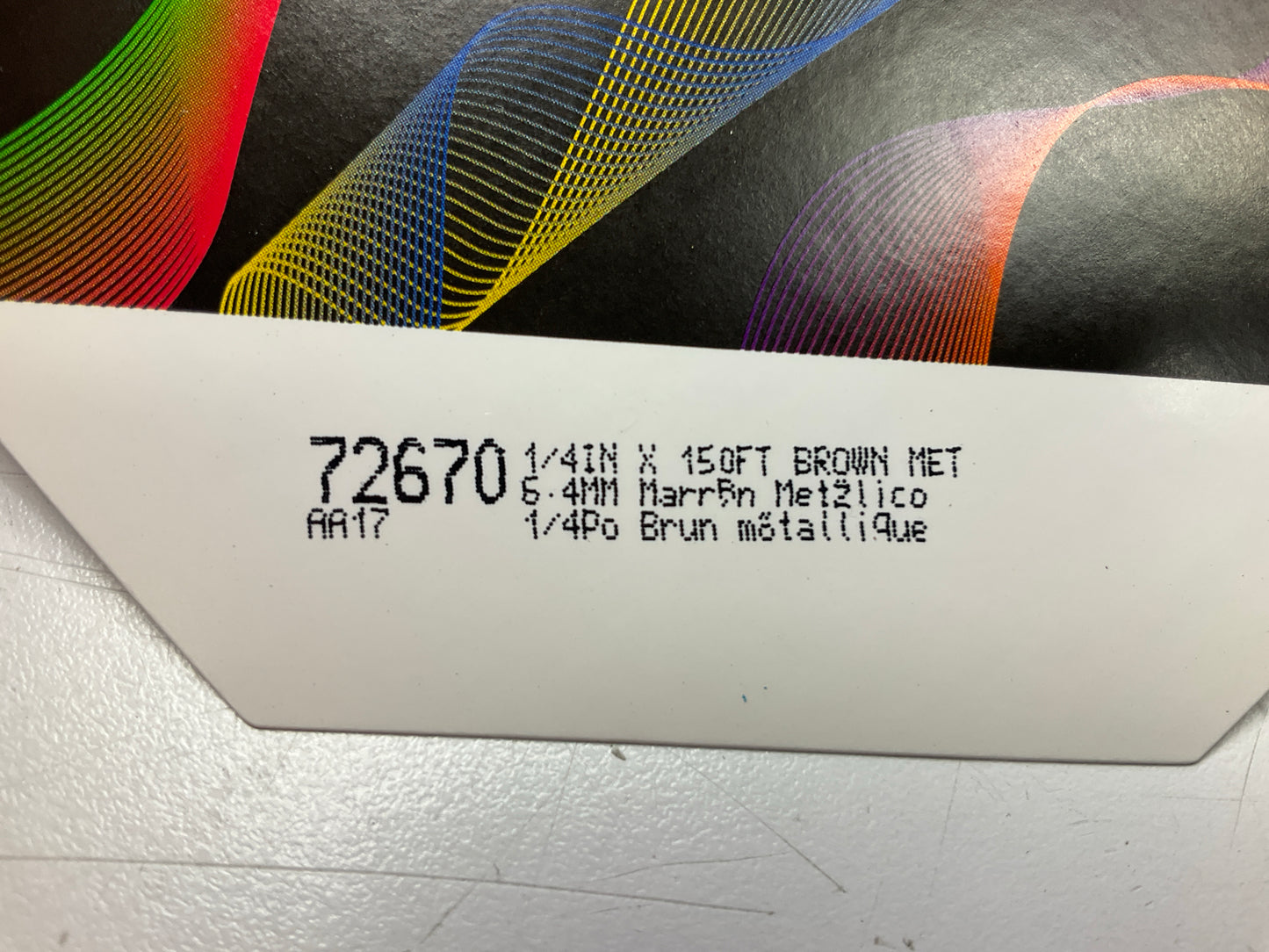 3M 72670 Pinstripe Striping Tape 1/4''x150' Brown Metallic Scotchcal Stripe Tape