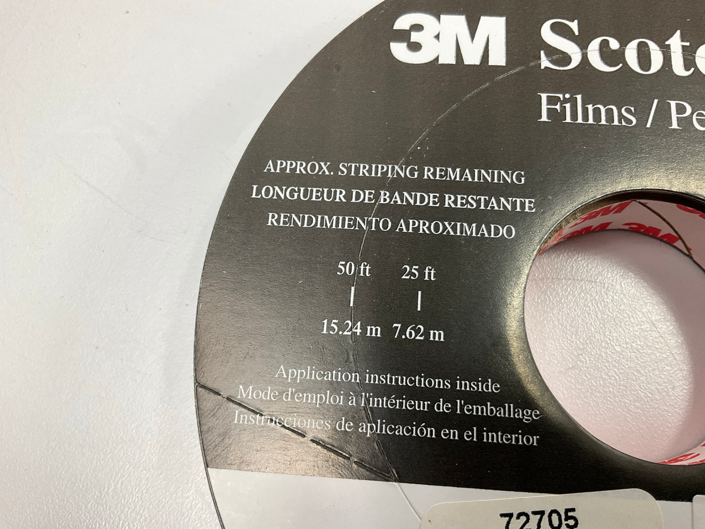 3M 72705 1/2'' X 150' Scotchcal Striping Automotive Stripe Tape - Silver Metallic