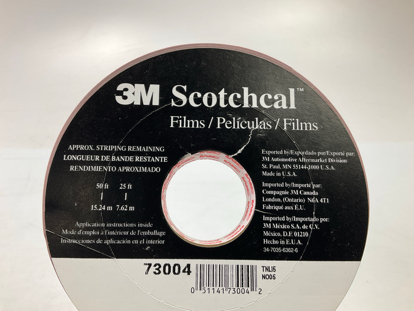 3M 73004 Pinstripe Striping Large Stripe Tape, 1'' X 150' RED