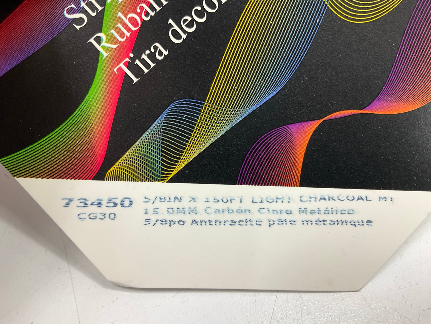 3M 73450 Pinstripe Striping Stripe Tape, 5/8'' X 150' Light Charcoal Metallic