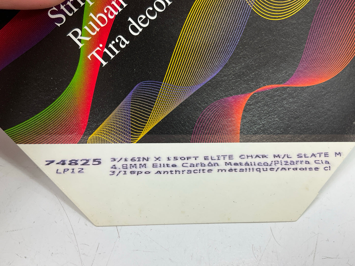 3M 74825 Pinstripe Striping Tape 3/16'' X 150', Charcoal Light Slate Metallic