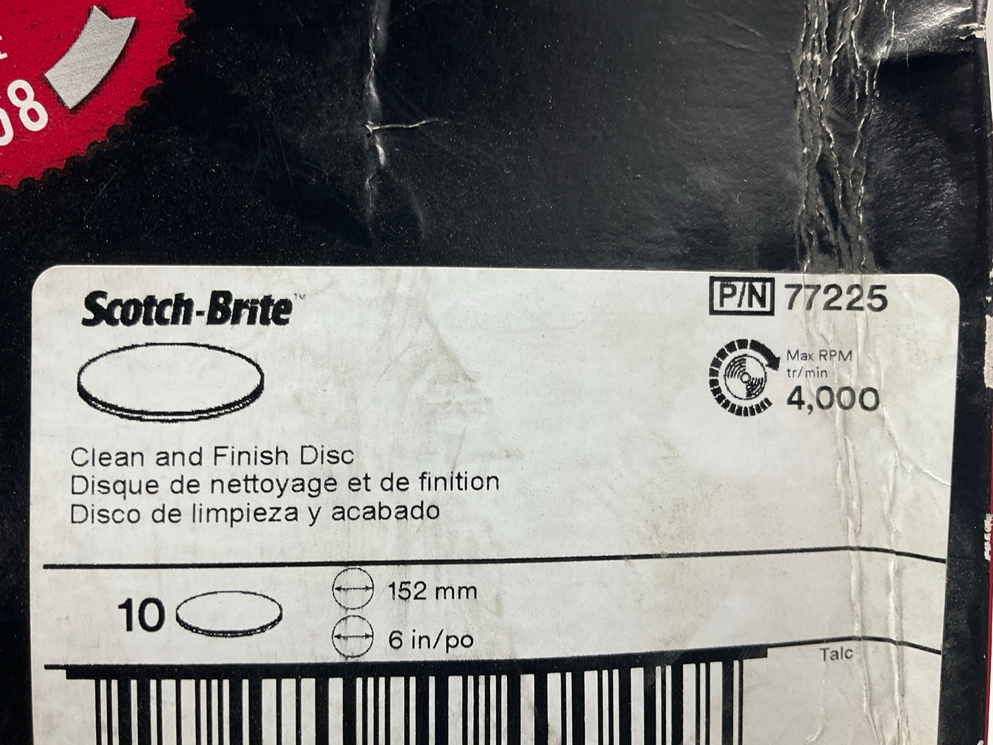 (10) 3M 77225 Scotch-Brite Clean And Finish Disc, 6''