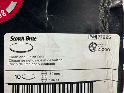 (10) 3M 77225 Scotch-Brite Clean And Finish Disc, 6''