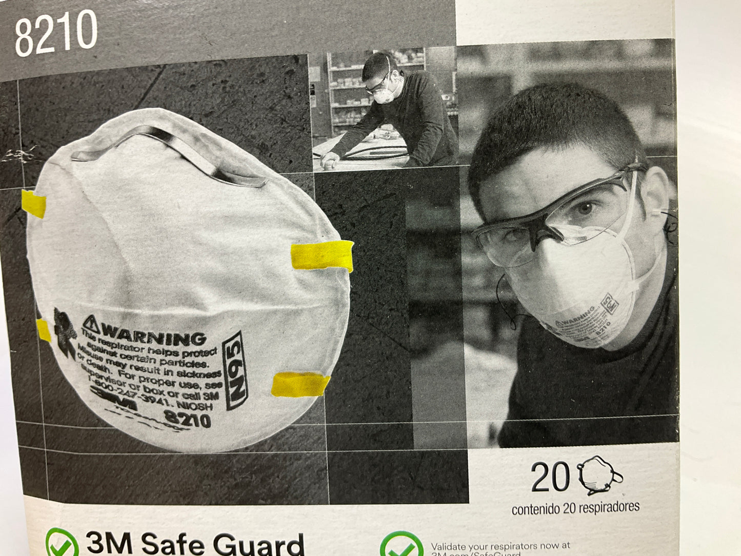 3M 8210 N95 Particulate Respirator Face Mask - 20 Pcs - EXP 11/2026