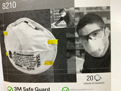 3M 8210 N95 Particulate Respirator Face Mask - 20 Pcs - EXP 11/2026