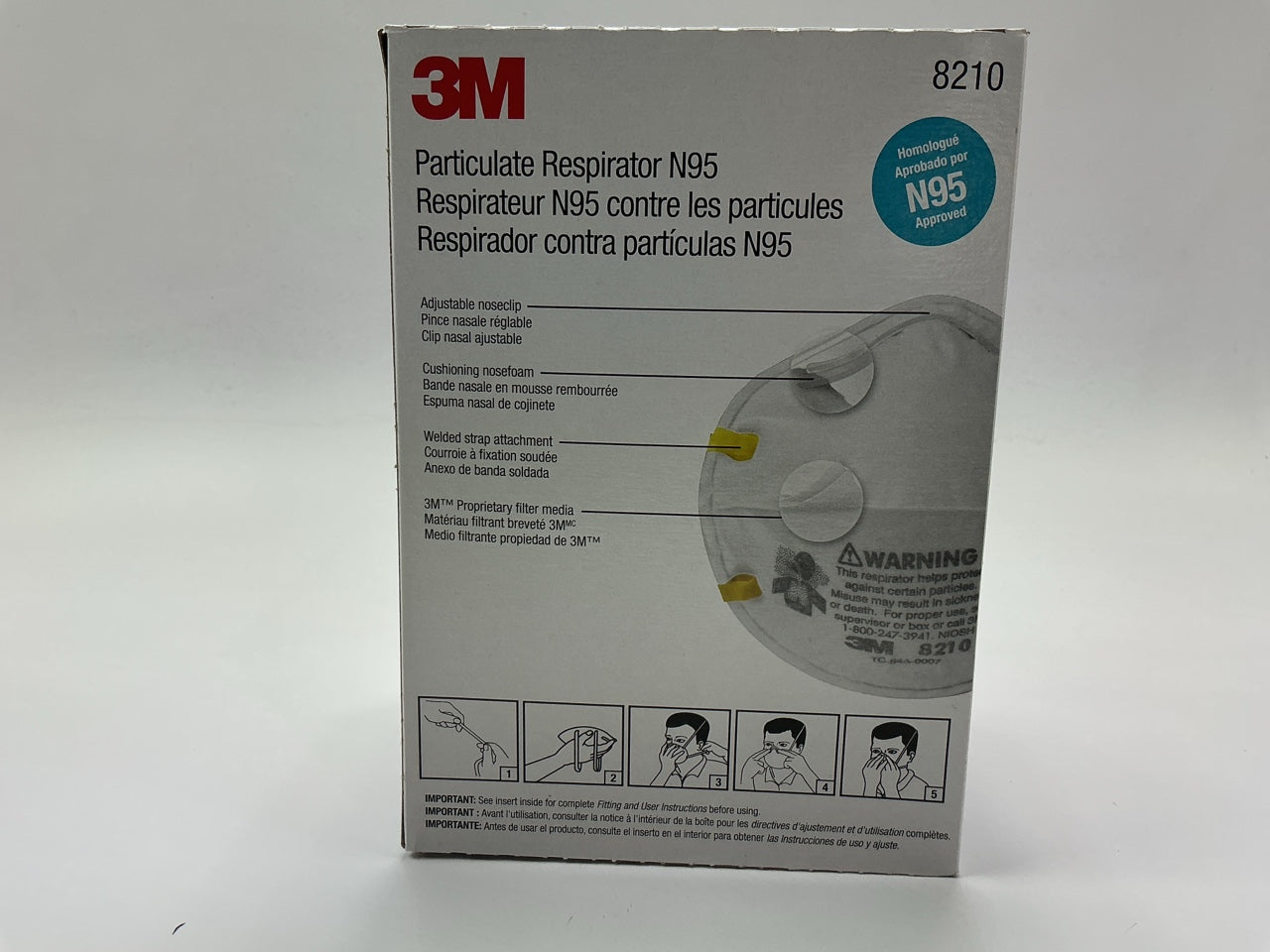 3M 8210 N95 Mask Disposable Particulate Respirator, Case Of 160, EXP 11/2026