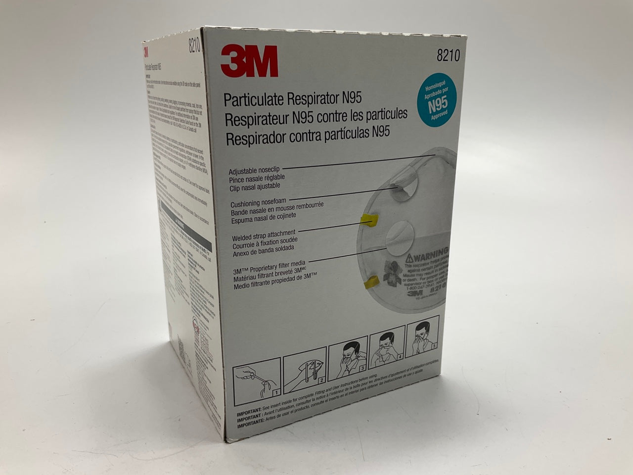DAMAGED BOX1 3M 8210 N95 Particulate Respirator Face Mask Full Case (160 Mask)