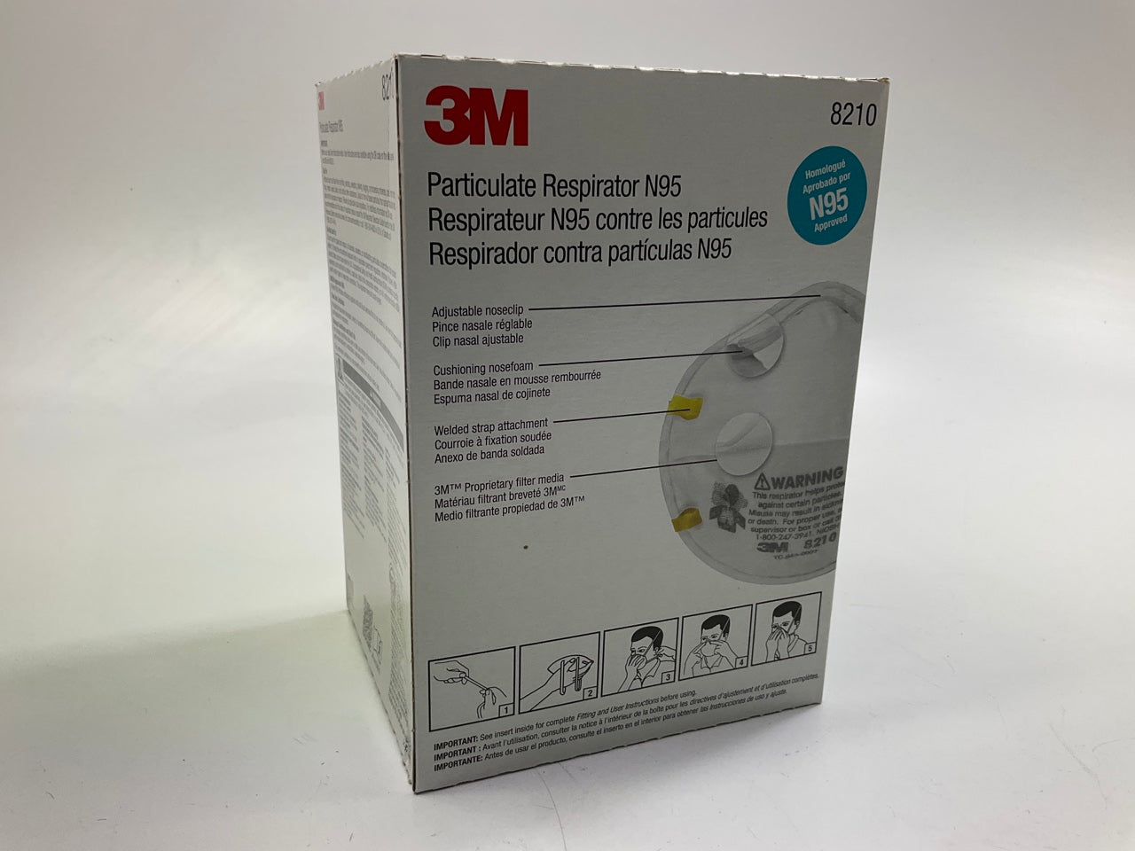 DAMAGED BOX 3M 8210 N95 Particulate Respirator Face Mask 1 Full Case (160 Masks)