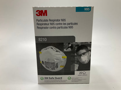 3M 8210 N95 Particulate Respirator Face Mask - 1 Full Case (160 Masks Total)