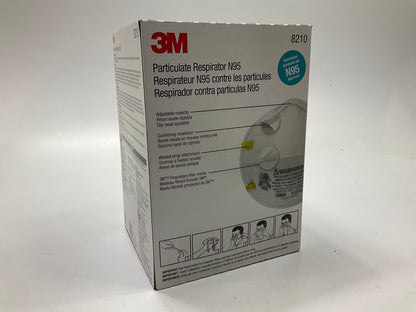 3M 8210 N95 Particulate Respirator Face Mask - 1 Full Case (160 Masks Total)