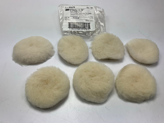 7 Pads Total - 3M 85078 3'' Finesse-it Knit Buffing Pad For Pro Auto Detail Work
