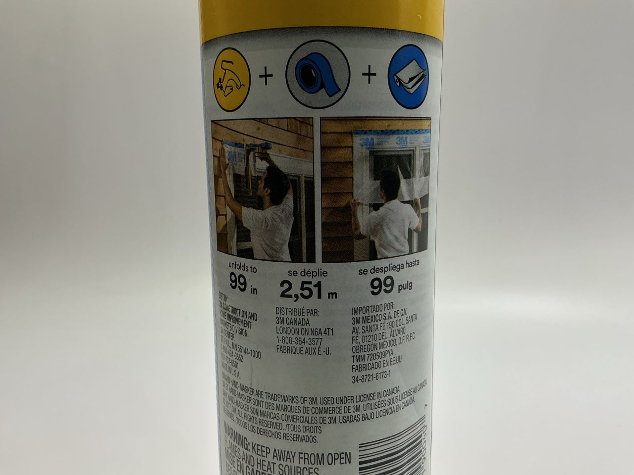 3M 90040 Hand-Masker Advanced Masking Film, 99'' W X 90 Feet L, 0.35 Mil Thick