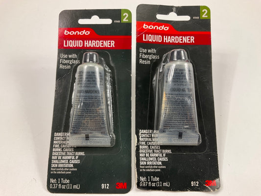 (2) 3M LIQUID HARDENER For FIBERGLASS RESIN-Body Repair System STAGE-2 .37FL OZ