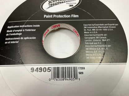 3M 94905 Door Edge Guard, 0.4'' X 120' Paint Protection Clear Film