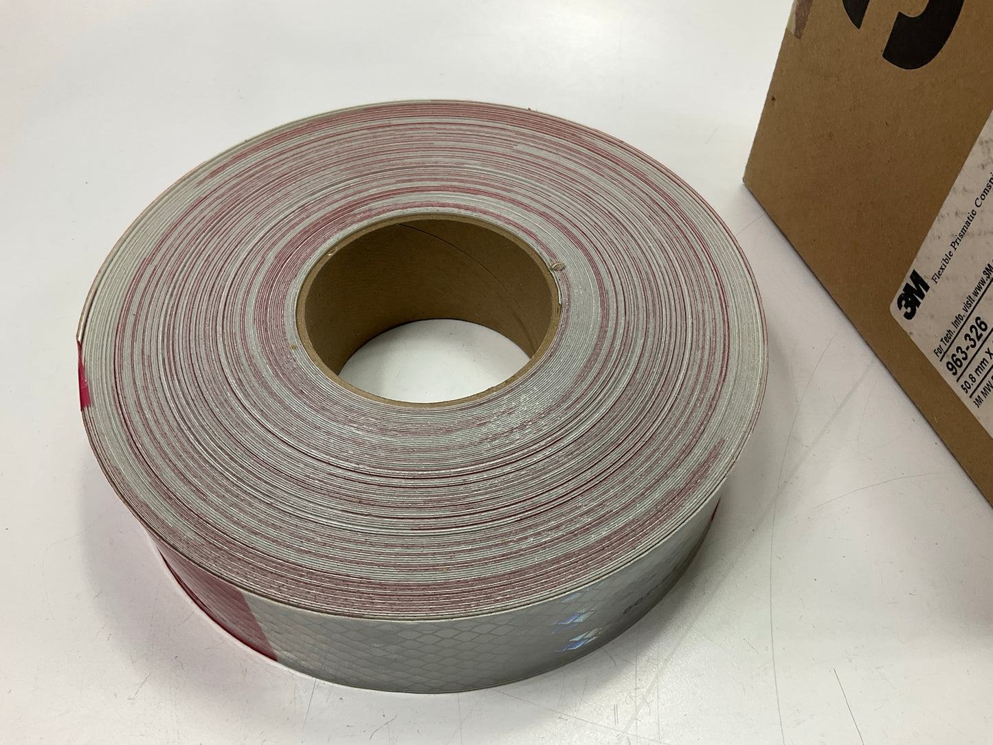 3M 963-326 Conspicuity Reflective Tape, 2'' W X 50 Yd, 10 Mil Thick, Red/White