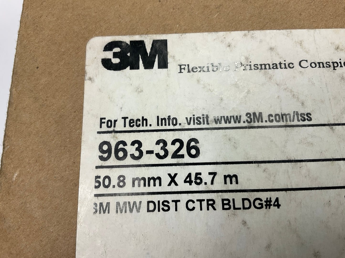 3M 963-326 Conspicuity Reflective Tape, 2'' W X 50 Yd, 10 Mil Thick, Red/White