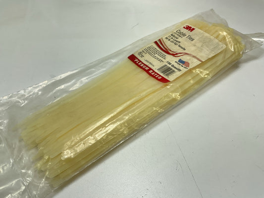 3M CT11NT50-C, 11'', 3'' Bundle, 50 Lb Strength, Natural, Cable Tie , 100 Pack