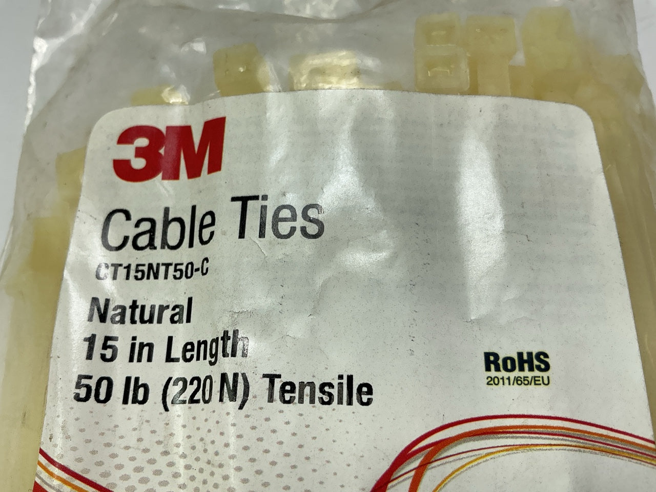 3M CT15NT50-C 50 Lb 15'' Cable Ties, Pack Of 100 Pcs