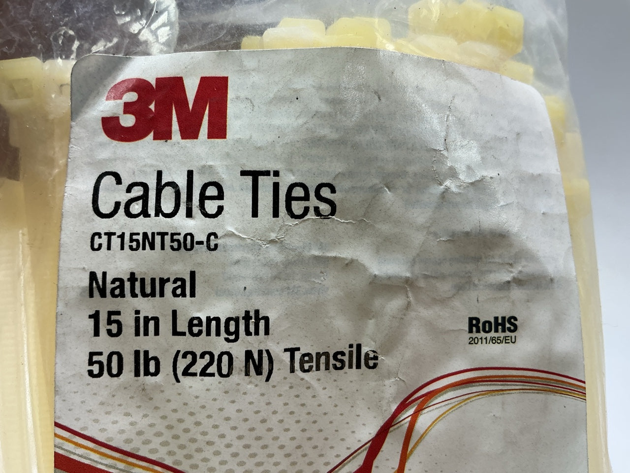 3M CT15NT50-C 50 Lb 15'' Cable Ties, 6 Packs Of 100 Pcs Each = 600 Zip Ties Total