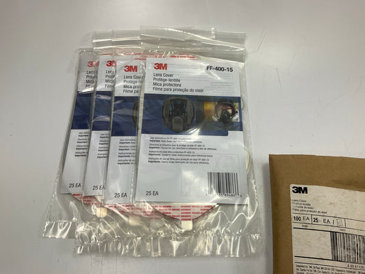 (100) 3M FF-400-15 Replacement Faceshield Cover Lens Full Face Repirator