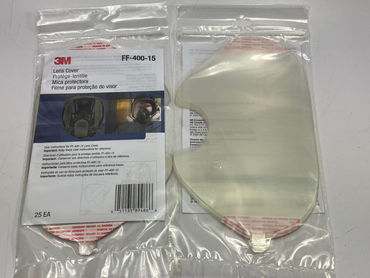 (100) 3M FF-400-15 Replacement Faceshield Cover Lens Full Face Repirator