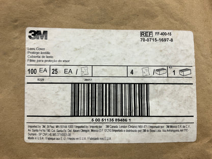(100) 3M FF-400-15 Replacement Faceshield Cover Lens Full Face Repirator