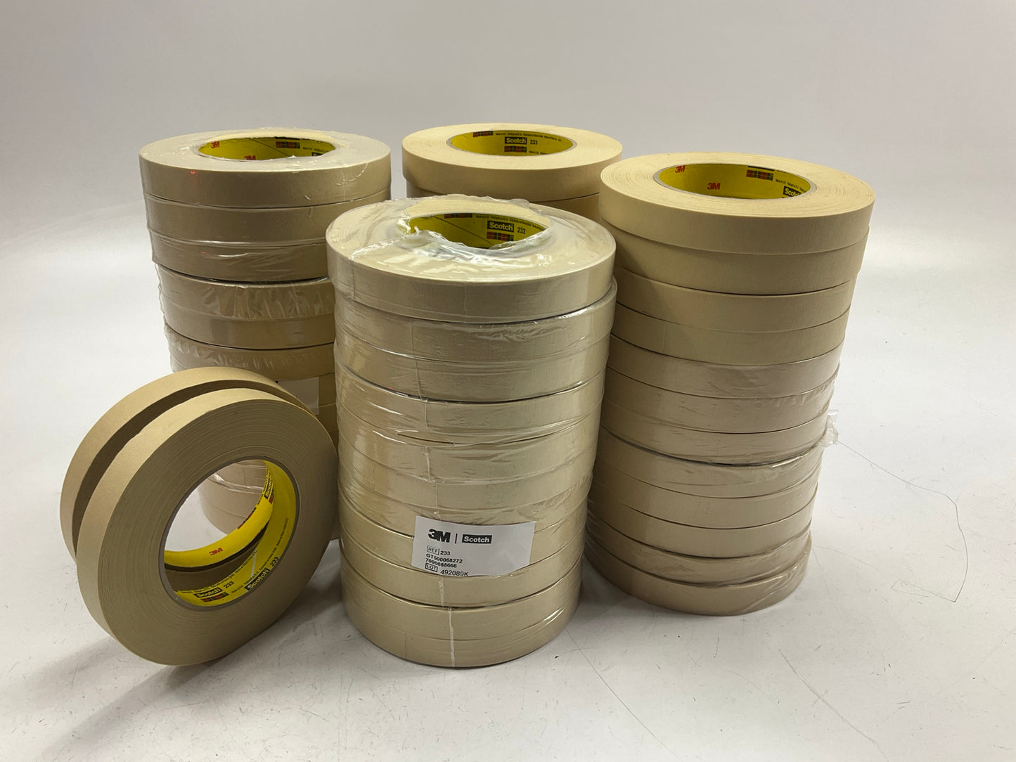 Scotch 233 3M 18mm X 55m 3/4'' Inch Automotive Masking Refinish Tape - 48 Rolls